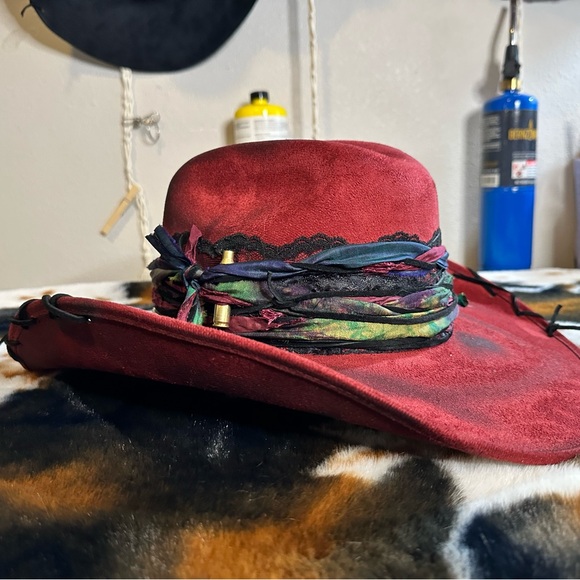 NWT Burgundy Cowgirl Hat - Picture 8 of 12
